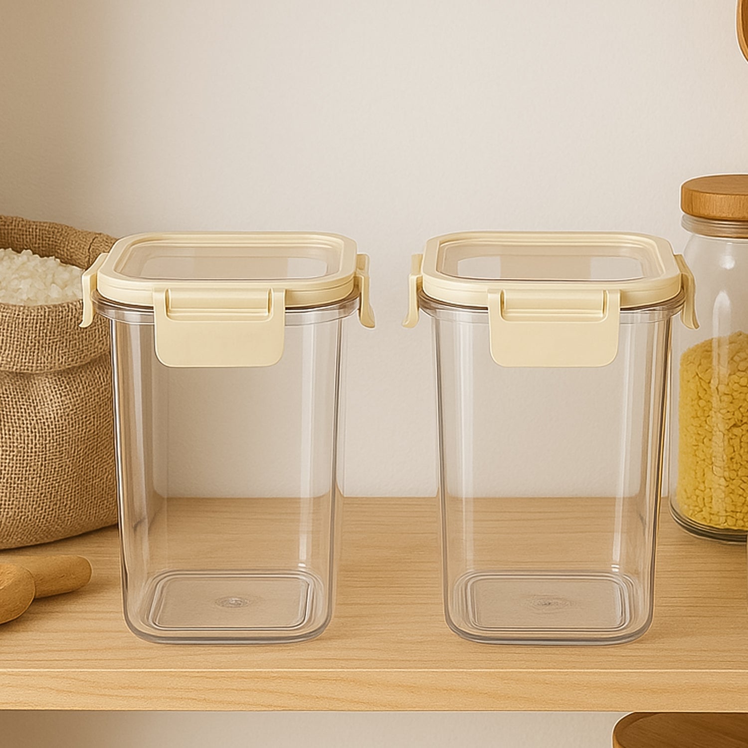 Apex Press N’ Lock Airtight Kitchen Storage Container Set (2Pc/1400ml) Approx Apex Press N’ Lock Airtight Kitchen Storage Container Set (2Pc/1400ml) Approx